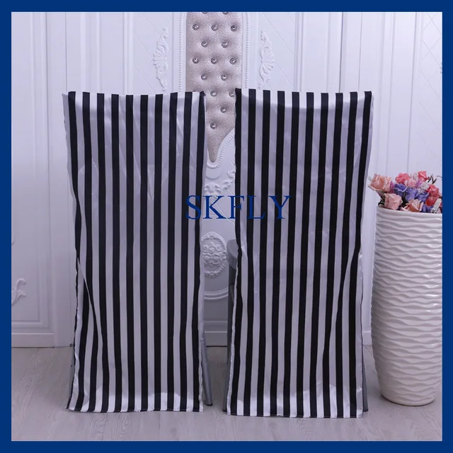 Us 3 2 19 Off Ch010a Cheap Wedding Decoration Standard Chiavari Black And White Stripe Satin Chair Cover In Chair Cover From Home Garden On