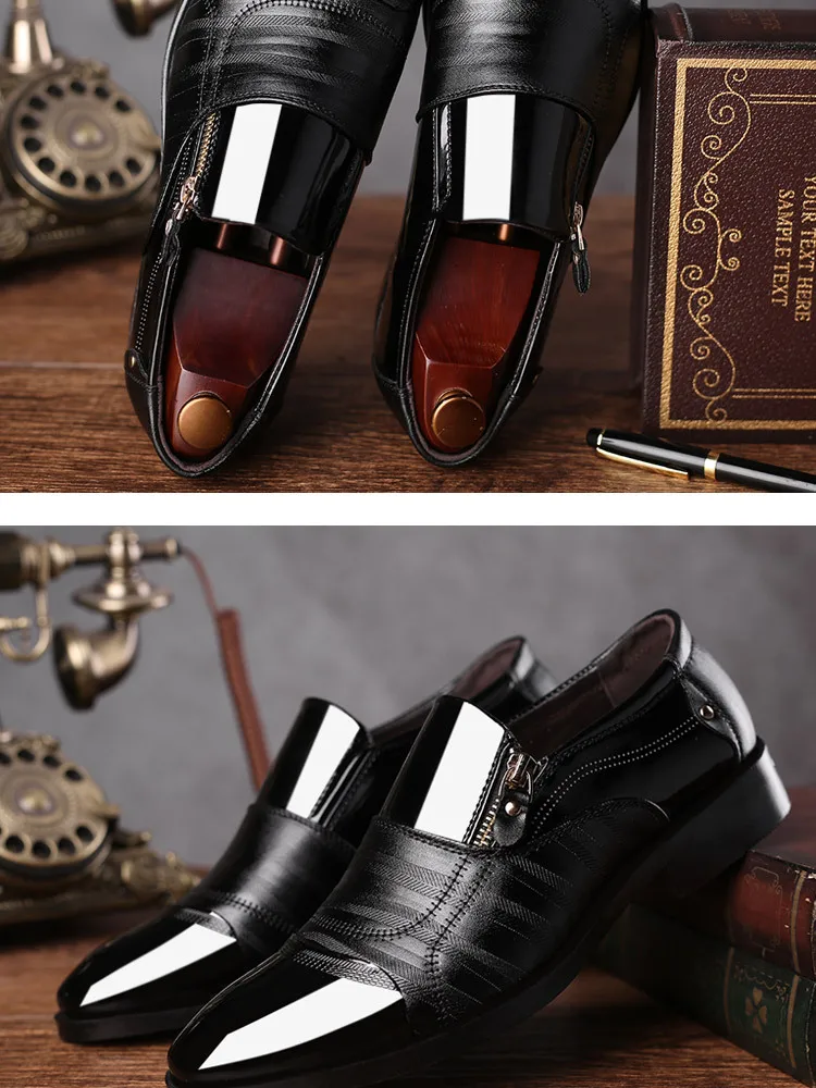 Мужские деловые туфли из лакированной кожи в британском стиле; модные туфли с острым носком для мужчин; модельные туфли размера плюс; большие размеры; ghn78