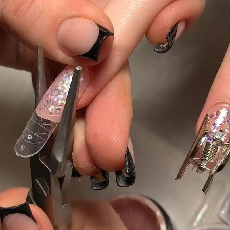 1 Pc uñas de acrílico curva C Pincher pellizcando herramienta abrazadera forma pinzas uñas Clips de extensión 1 Pc uñas de acrílico curva C Pincher pellizcando herramienta abrazadera forma pinzas uñas Clips de extensión