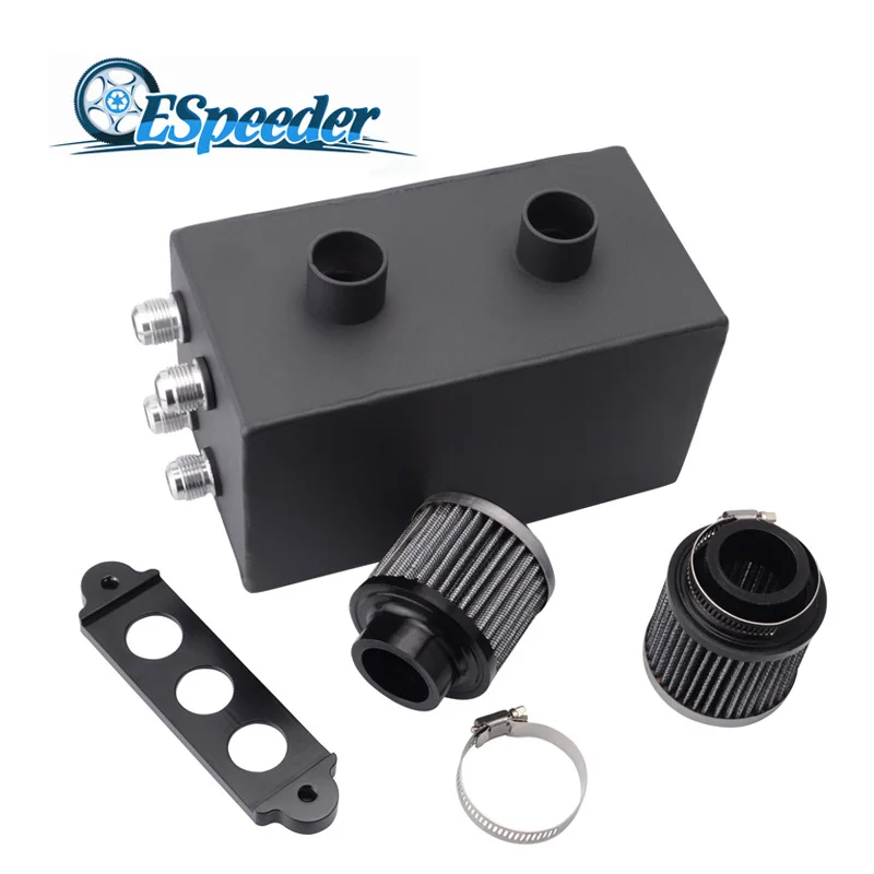 2 Breather Filters Oil Catch Can tank for Honda Civic Acura Integra 4 Port 10AN