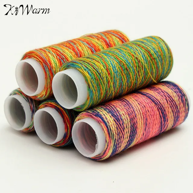 5Pcs/set Rainbow Color Sewing Thread Hand Quilting Embroidery Sewing