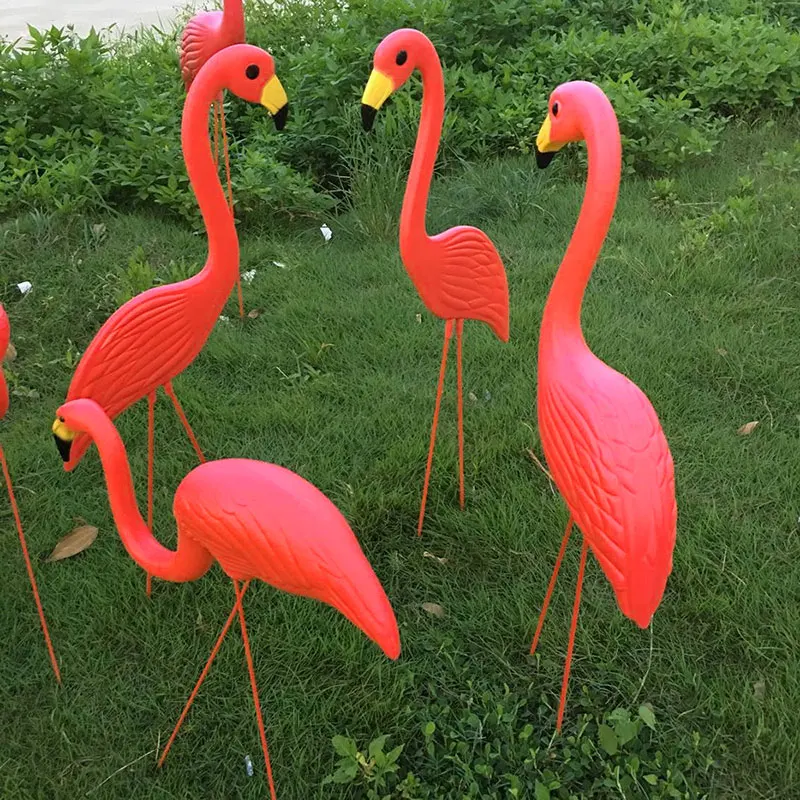 

Plastic Flamingo Lawn Decoration Bird Yard Artificial Balcony Decorate Lifelike Lawn Arts Ornament Flamingo Figurines Beautiful