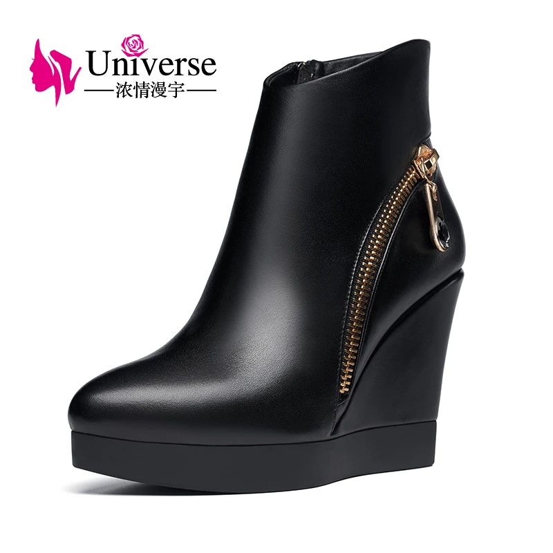 ladies boots wedge heel