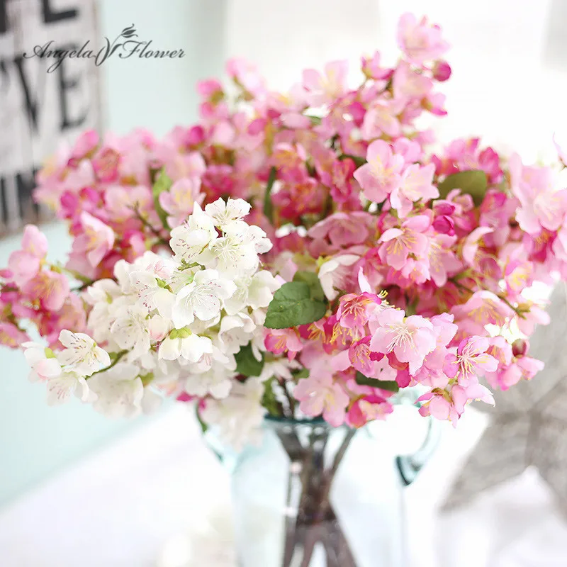 

Japanese cherry blossom plant artificial flower silk plum flower bouquet home hotel garden decor party wedding fake flower wall