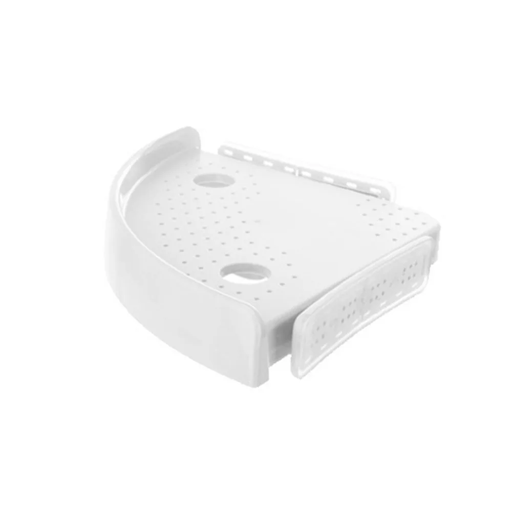 

New Snap Up Corner Shelf Triangle Bathroom Wall Corner Mount Storage Holder Rack Non-marking Shelf With Hooks Easy To Install
