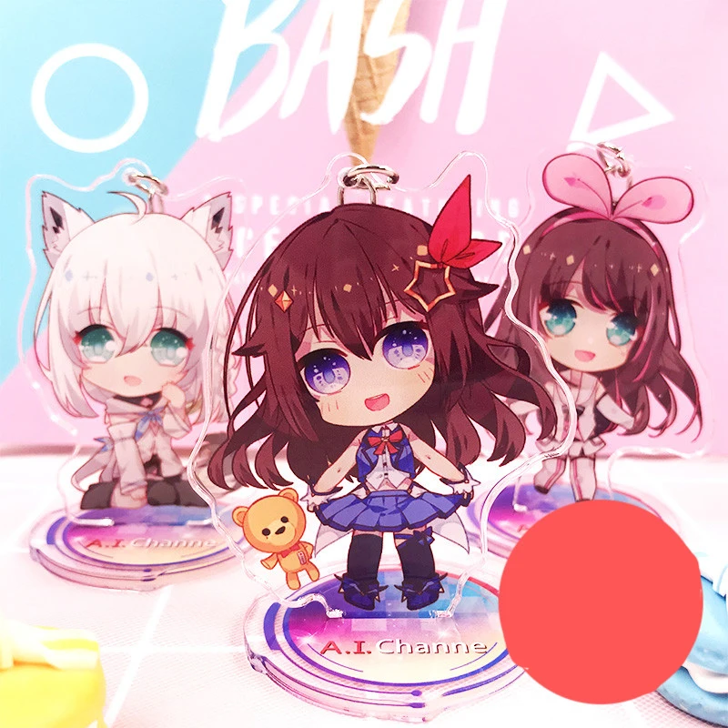 

Anime Hololive YouTuber Shirakami Fubuki kaguyaluna Kizuna AI Cosplay Stand Figure Acrylic Keychain Pendant Keyring Gift