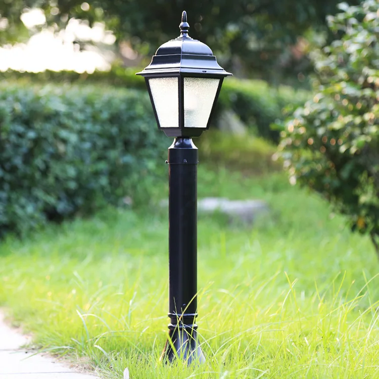 Us 59 24 21 Off Retro Black Bronze110v 220v Outdoor Lighting Led Lawn Waterproof Garden Landscape Tall Column Lamps Fixtures In