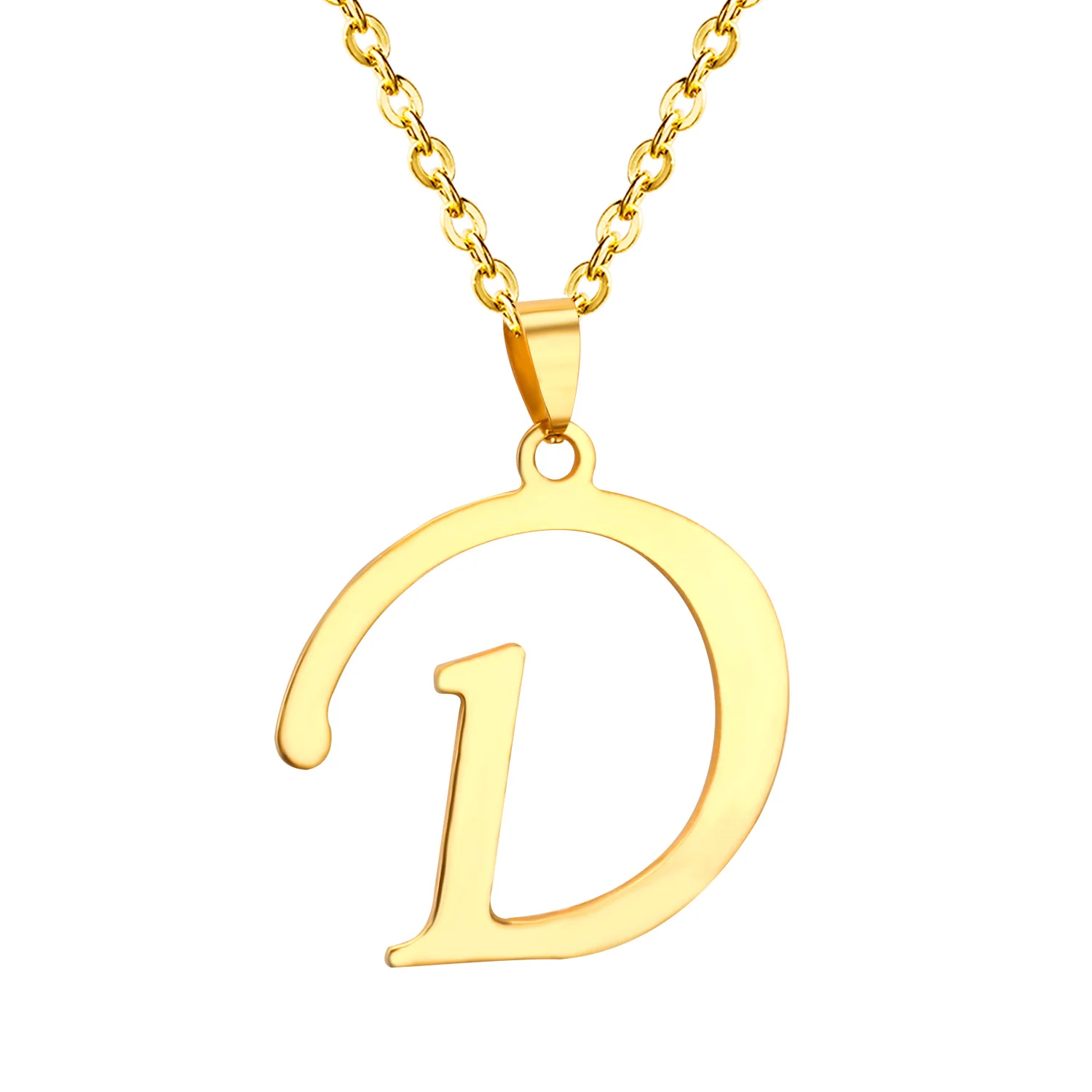 Роскошное ожерелье с подвеской в виде букв алфавита A-Z золотого цвета, колье из нержавеющей стали, женское ювелирное изделие