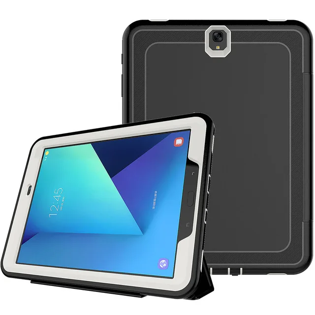 Для Samsung Galaxy Tab S3 9,7 T820 T825 T829 дети Безопасный противоударный Heavy Duty Твердый чехол из ТПУ с подставкой полная защита корпуса - Цвет: Gray