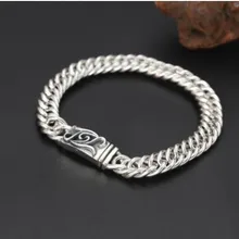 925 серебряный браслет классические браслеты ювелирные изделия мужские ювелирные изделия из серебра Серебряная цепочка 925 браслет мужские 925 штампованные браслеты 9 мм