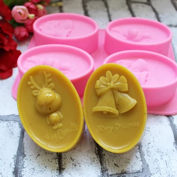 

New! High temperature Christmas Deer Christmas bell baking mold soap mold