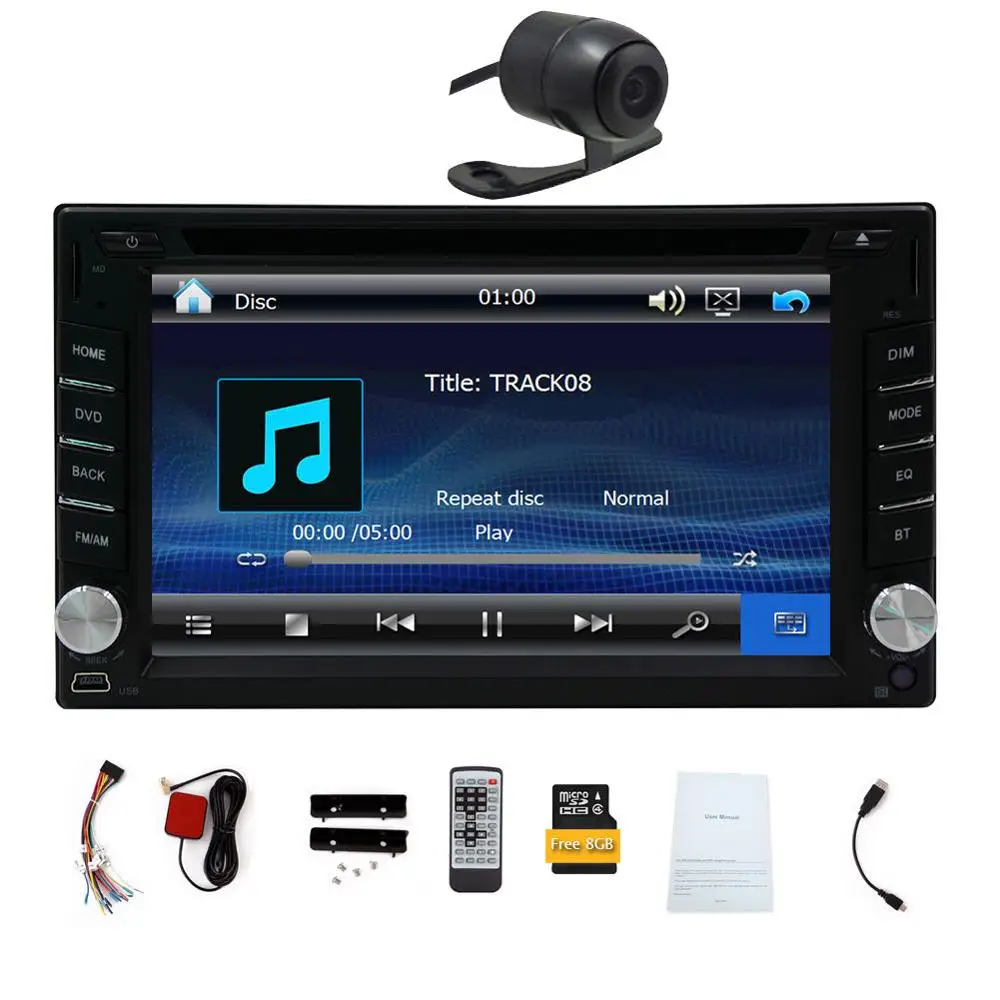Perfect NEW Bluetooth GPS Car Stereo DVD Player With 6.2" Double 2 Din Radio RDS Map+CAM 3