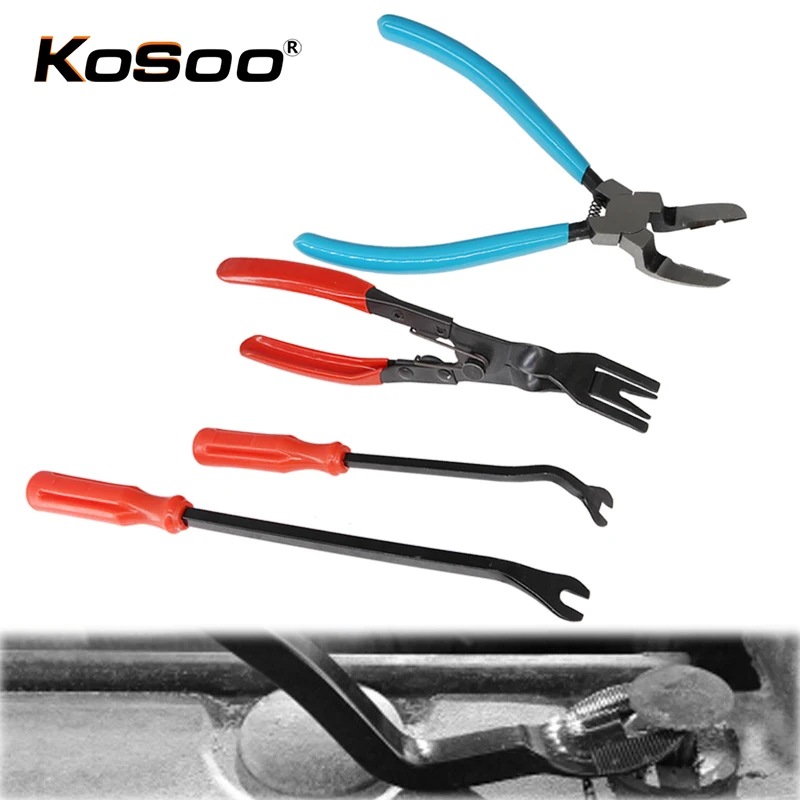 

KOSOO Car Clip Pliers Door Panel Trim Hand-Held Disassembly Tools Auto Installer Cover Pry Repair Tools Fastener Screwdriver