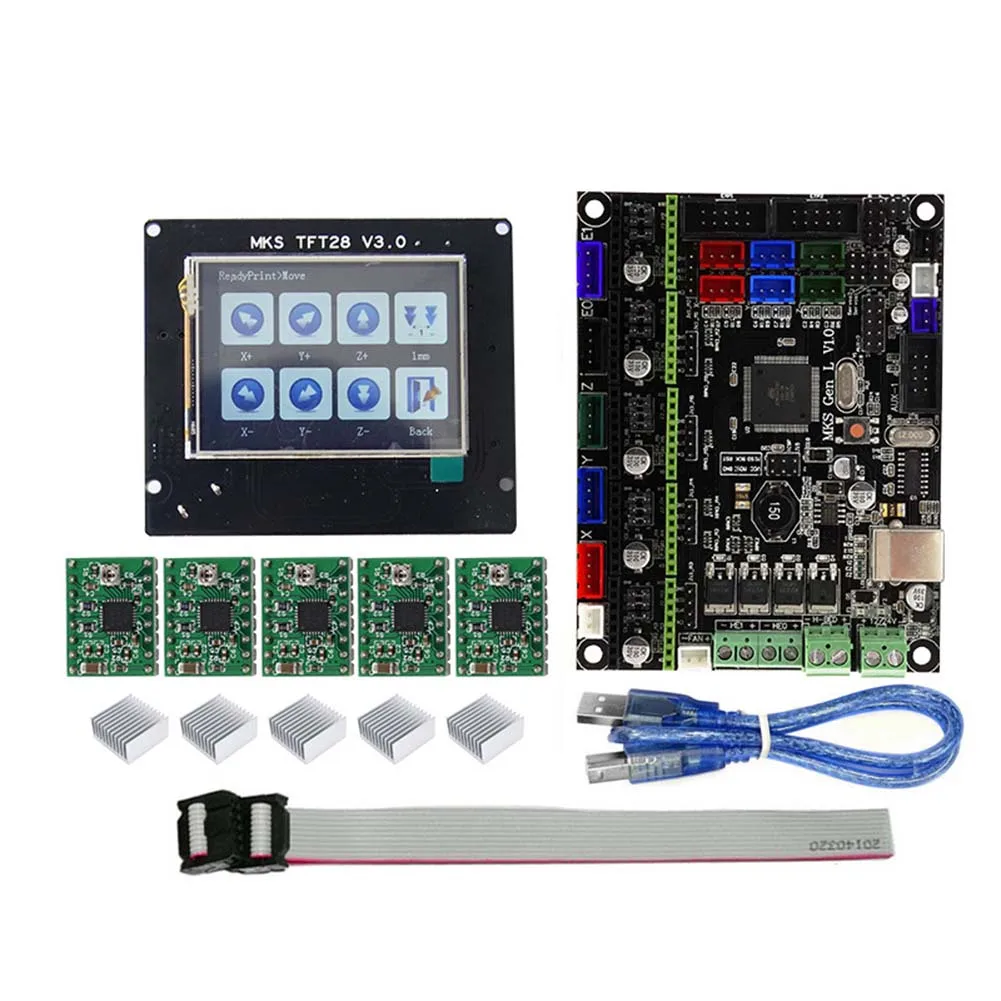 

New For MKS GEN L MKS TFT28 LCD Minipanel Touching Display 3D Print Kits with A4988 Driver
