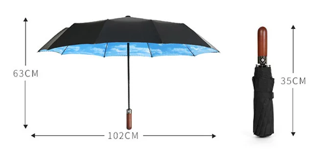 10 к деревянная ручка ветростойкий автоматический зонт дождь женский Авто роскошный большой Ветрозащитный зонты дождь для мужчин черное