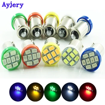 

AYJERY 300pcs BA9S T4W T11 Led Car Lights Interior Lighting Parking Lamp 12V 1895 6253 8 LED 1206 License Plate Light White Red
