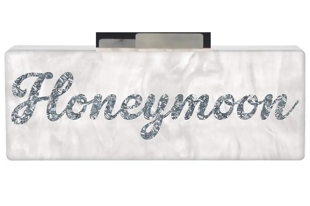 

Customized Personal Name Letter Acrylic Purse Honeymoon Lady Women Day Clutches Evening Box Plastic Party Wallet Bolsa Feminina