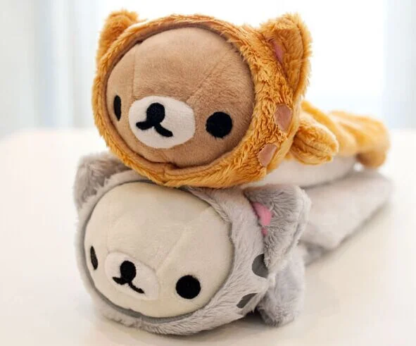  Super Kawaii NEW SAN-X Rilakkuma Bear CHANGE CAT 23CM School Kids Pen Pencil BAG Case Plush Coin Purse Wallet Pouch BAG Case 