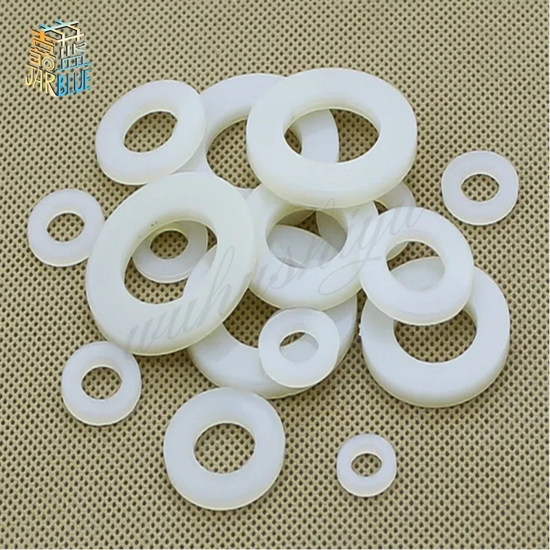 

100PCS- M2/M2.5*5*1.0mm JiaLan JiaLan Nylon Gasket / Poly Nylon Washer / Insulated Flat Pad / Plastic Gasket / Plastic Washer