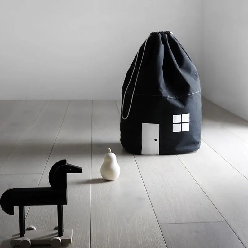 Черный и белый маленький дом луч порт органайзер для игрушек сумки для хранения детей спальня дома детская комната аксессуары