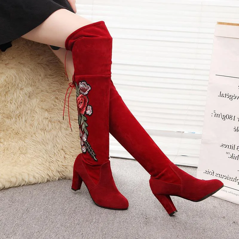 VTOTA/ г. Новые женские ботфорты пикантные сапоги на высоком каблуке со шнуровкой женские ботинки на платформе женская обувь, размер 35-43