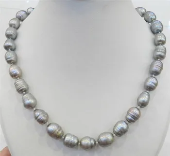

10-11MM SILVER COLOR NATURAL TAHITIAN PEARL NECKLACE 17" AAAA