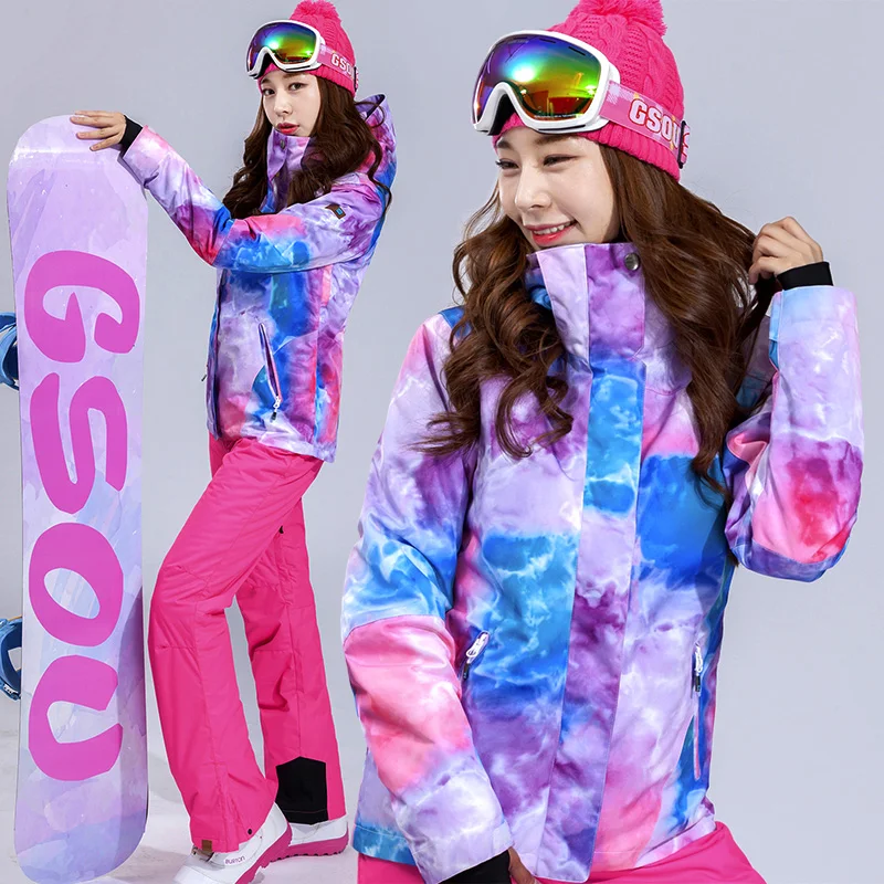 High Quality Women's Ski Set Ski Jacket and Pant Female Snowboard Set
