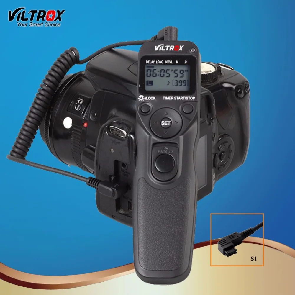Viltrox MC S1 LCD Camera Timer Shutter Release Remote Control Wire for