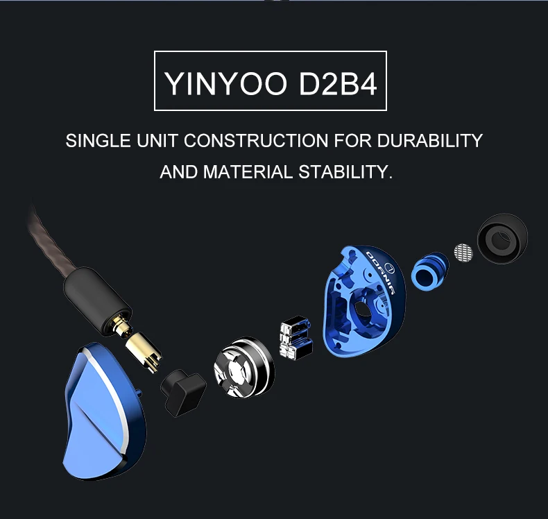 Yinyoo D2B4 2DD + 4BA 10 мм графеновая диафрагма Динамический драйвер Гибридный наушники
