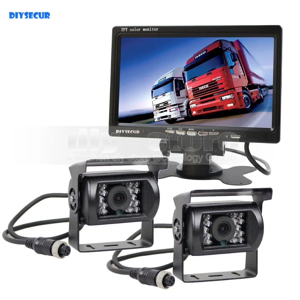 DIYSECUR 12V-24V 4pin IR Night Vision HD Rear View Camera Kit 7 inch TFT LCD Car Monitor System for Bus Houseboat Truck DIYSECUR 12V-24V 4pin IR Night Vision HD Rear View Camera Kit 7 inch TFT LCD Car Monitor System for Bus Houseboat Truck