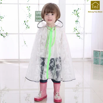 

Transparent Children Cute Rain Poncho Polyester Light Safe Cover Rain Raincoat Dzieci Waterproof Raincoats Rain Gear LKR074