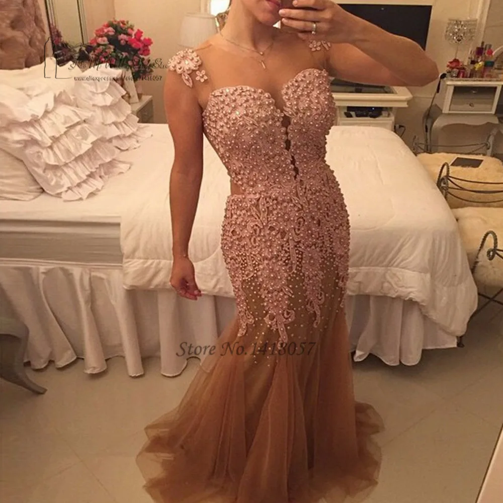 Vestido Longo de Festa Avondjurk коричневые кружевные вечерние платья длинное платье Soiree Longue в стиле Русалочки без спины платье для выпускного вечера