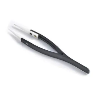 

High Temperature Resistance Curved Aimed Tweezers Stainless Steel Handle Ceramic Tweezers for Hand Repair Tools Accessories