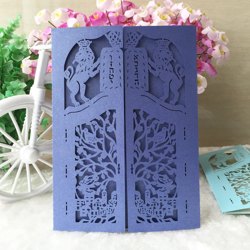 

30pcs Pearl Paper Event Supplies Decoration 15th Bat Bar Mitzvah Party Birthday Greeting Blessing Invite Card Invitation Card