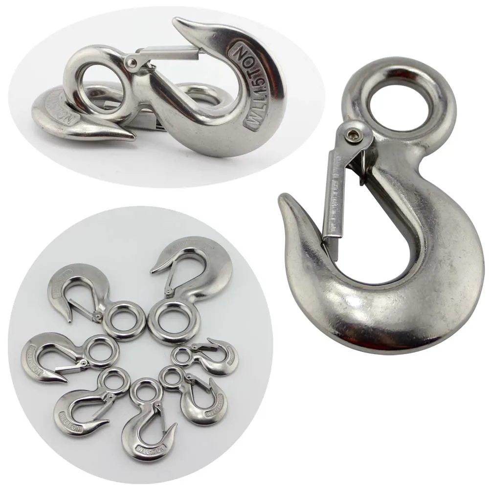 Ochoos 500KG/0.5Ton Weight Limit Metal Spring Loaded Fixed Eye Hook Ochoos 500KG/0.5Ton Weight Limit Metal Spring Loaded Fixed Eye Hook