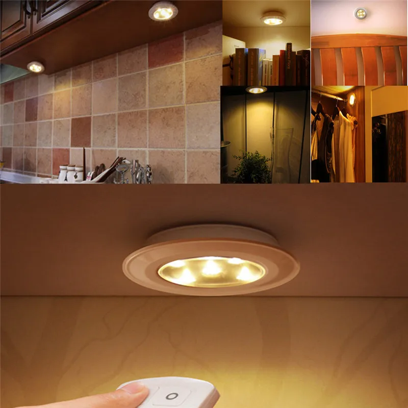 

Wireless Remote Control Lights LED Touch Night Light Creative Bedside Wardrobe Lights Decorative Cabinet Lights 6PCS 40JA08