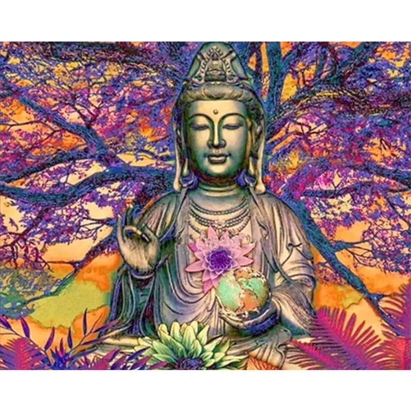 

Buddha DIY 5D Full Drill Diamond Painting Embroidery Cross Stitch Kit Rhinestone Mosaic Home Decor Craft