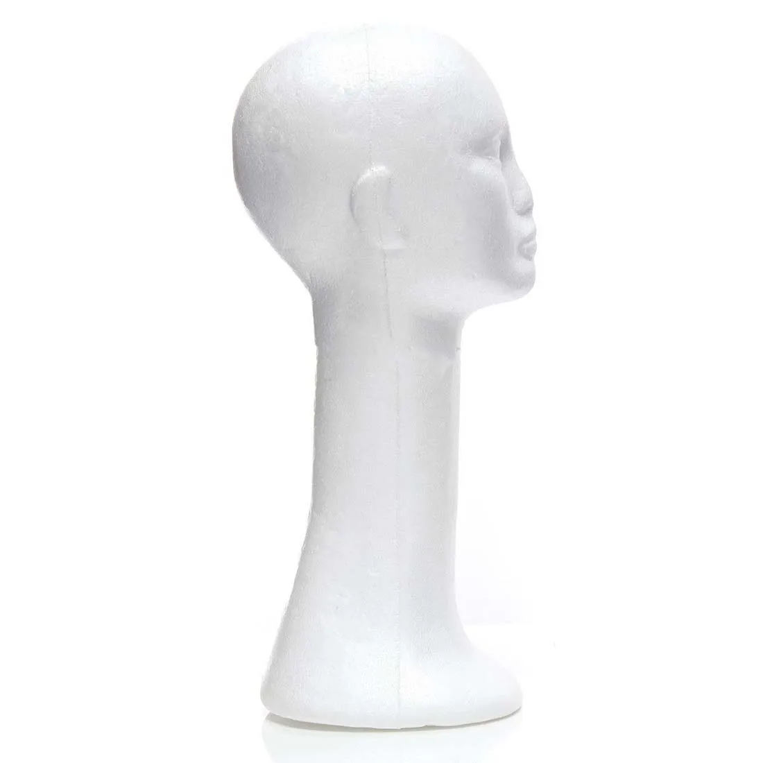 

Long Neck Female Foam Head Model Glasses Hair Mannequin Hat Stand Styrofoam