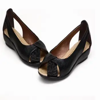 

Plus size(25-62)New Nice Summer Shoes Women Genuine Leather Casual Wedges Shoes Sandals Women Pumps Women Sandals For Women