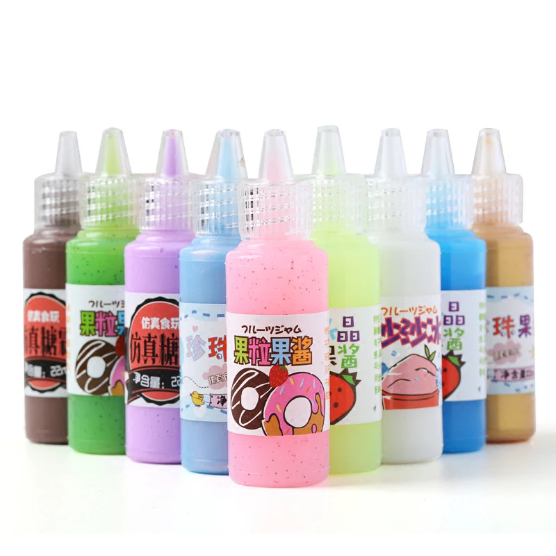 

22ML Simulation Fruit Glue Handmade DIY Art Cake Toys Materials Plasticine Molds Glue Cream Clay Mud Simulation Edible Jam Glue