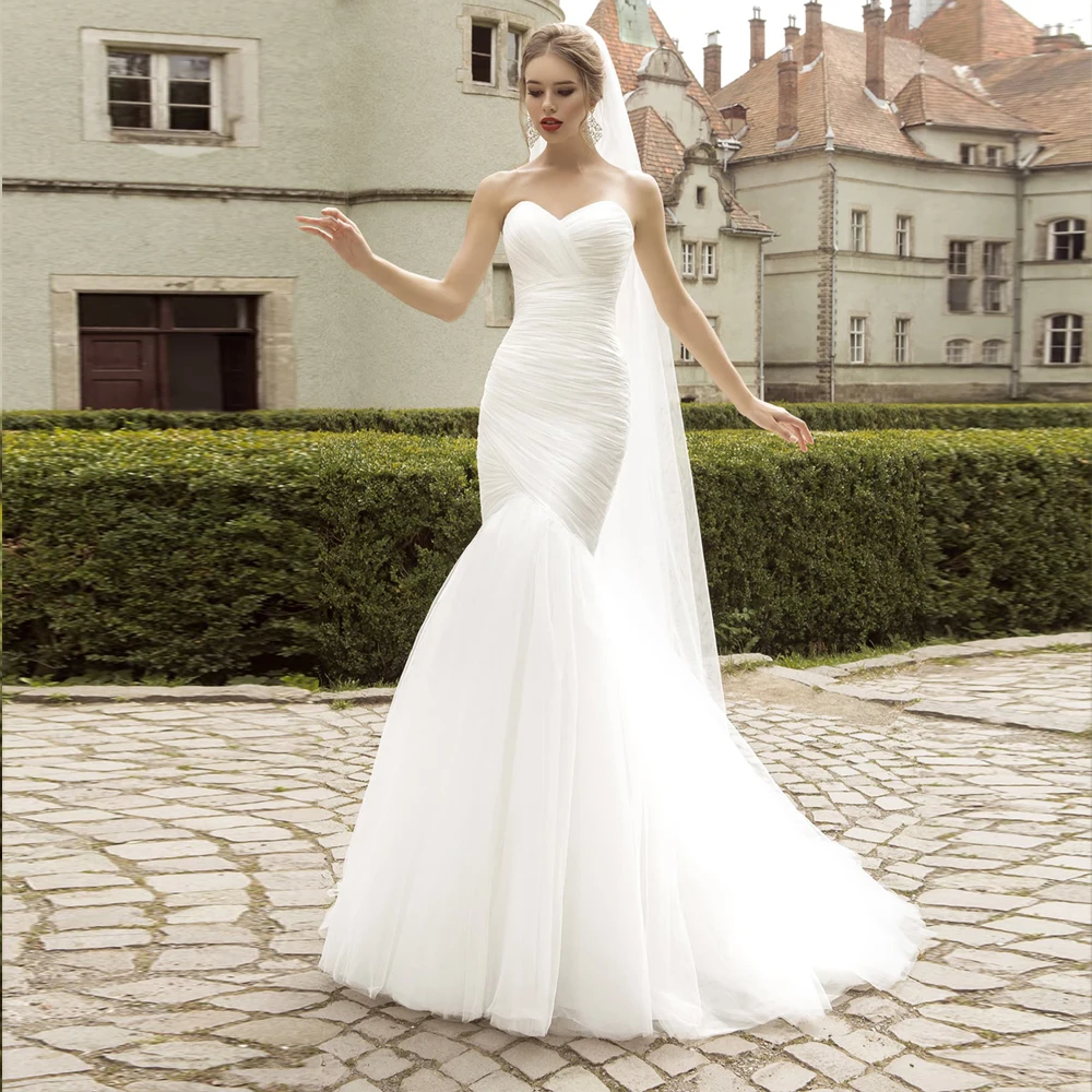 

Elegant Sweetheart Neckline Mermaid Wedding Dress Corset White/ivory Bridal Gowns Robe De Mariage Customized Bride Dress