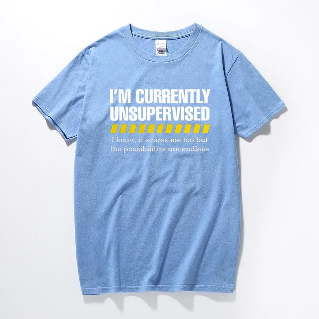 Unsupervised Mens Funny T Shirt Present Gift for Him Dad Grandad Joke Slogan blu