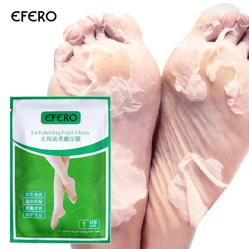 

EFERO 10pc=5pack Peeling Foot Mask Exfoliating Socks for Pedicure Socks Baby Feet Masks for Legs Cream for Heels Remove the Skin