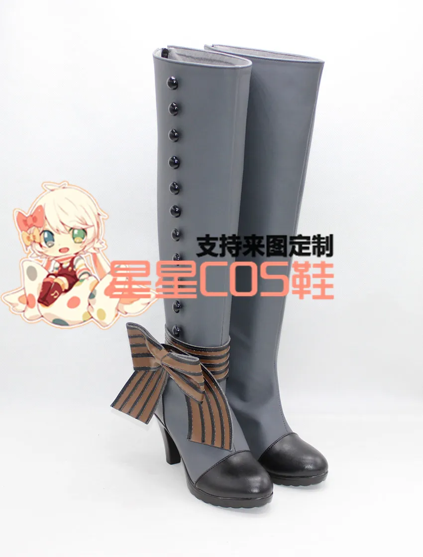 Black Butler Ciel Phantomhive Little Devil Gray Long Cosplay Shoes Boots X002 | Тематическая одежда и униформа
