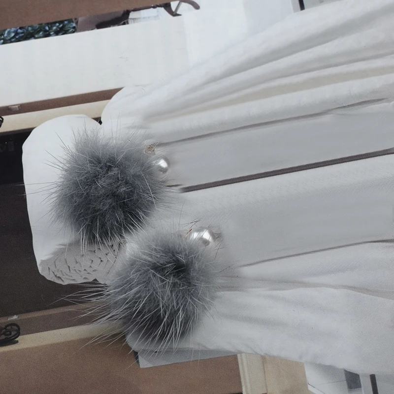 1pair cute simulated pearl fur ball drop earrings for women brincos jewelry piercing circle earing Korean bohemia chic charms