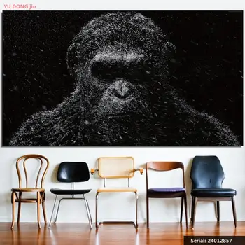 

Monkeys War for the Animal Classical oil Painting Drawing art Spray Unframed Canvas square Waterproof design brass24012857