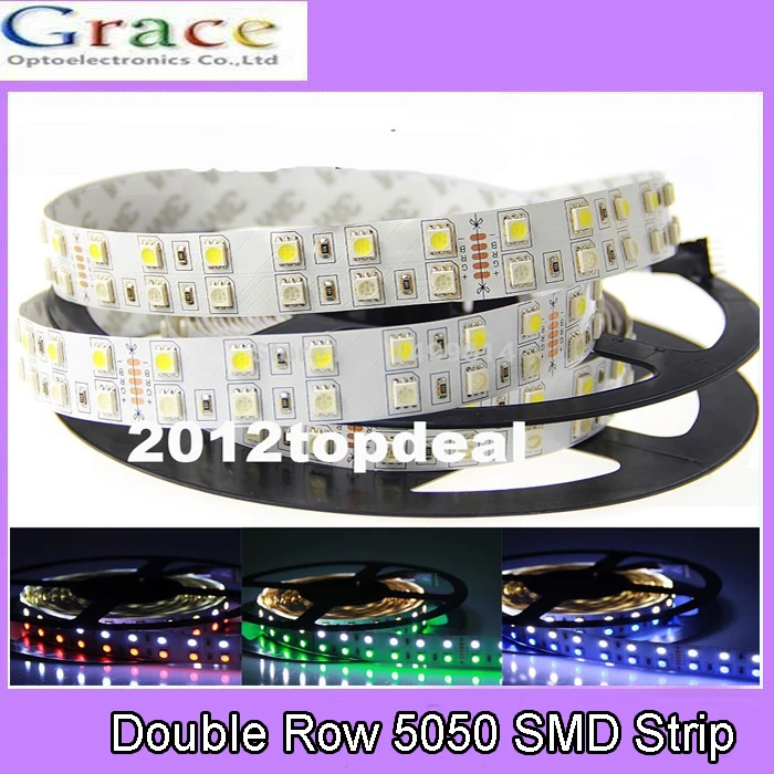 5 м Двухрядные IP33/IP67 водонепроницаемые 5050 SMD RGBW (RGB + белый) RGBWW теплый гибкие