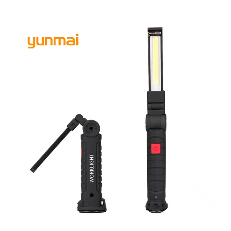 

yunmai COB Work Led Light Portable Flashlight USB Foldable Inspection Magnetic Lanterna Hanging Camping Lamp Built-in Battery