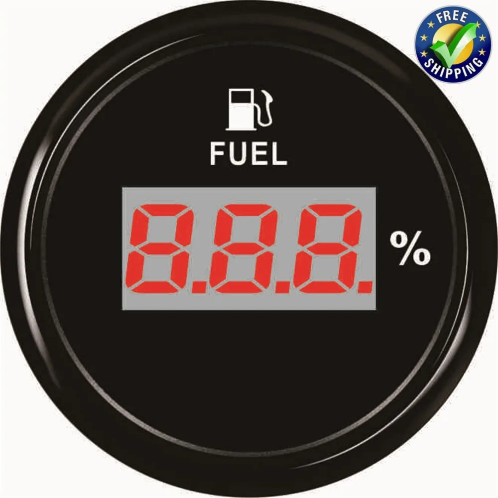 

Auto Instrument Panel Fuel Gauges 52mm Digital Display Fuel Level Meters 0-100% Waterproof Fuel Tank Gauges 9-32v with Backlight