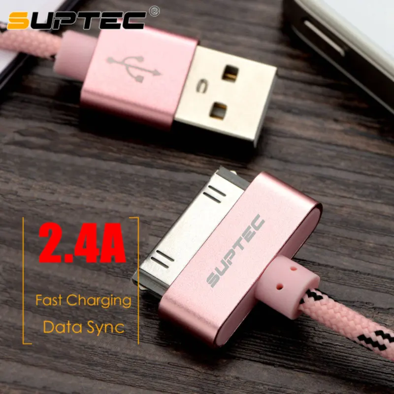 SUPTEC 30 Pin USB Cable for iPhone 4S 4 3GS iPad 1 2 3 iPod Nano itouch Charger Cable Fast Charging Data Sync Adapter Cord